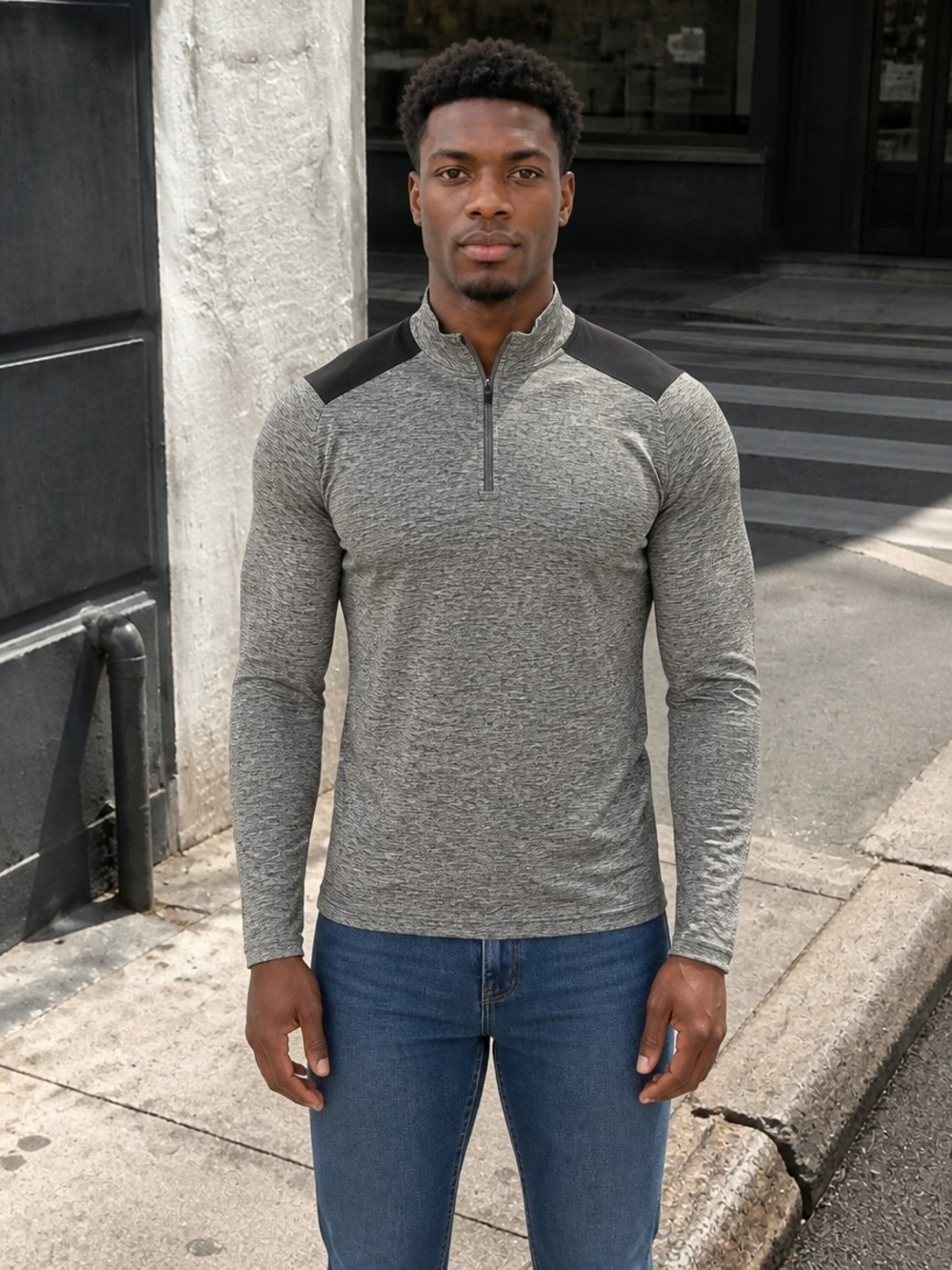 Men's Grey Quarter-Zip Performance Shirt Fanatics Size Large